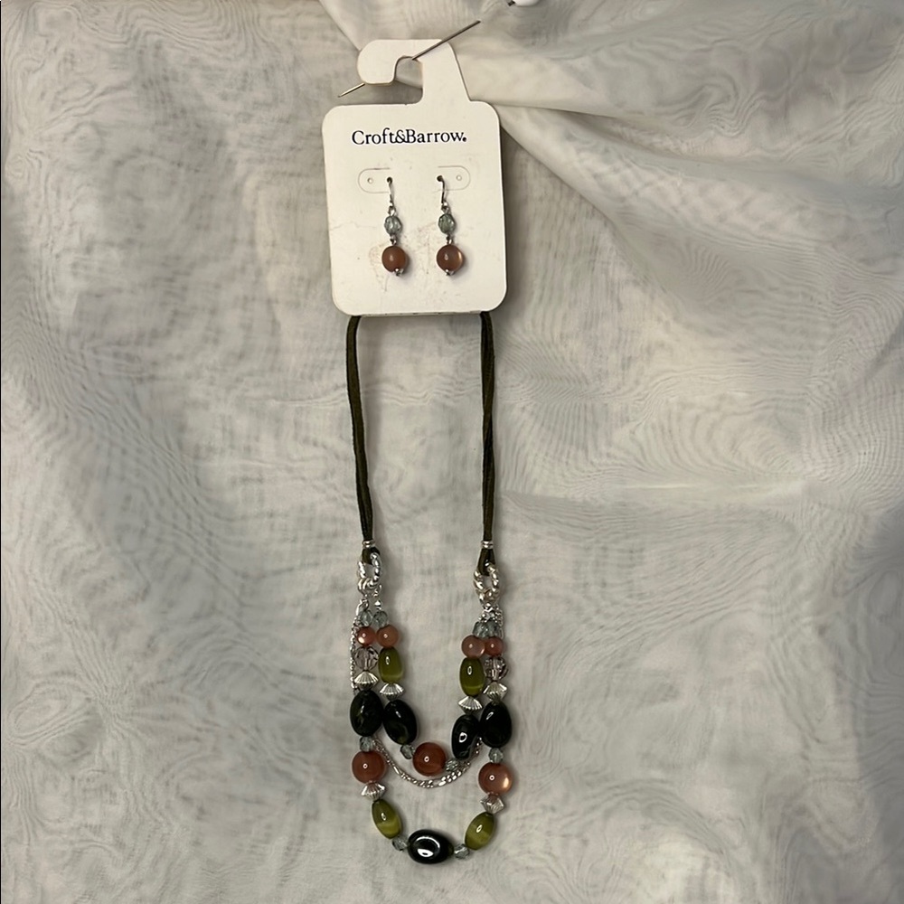 Croft & Barrow Beaded Necklace and Earring Set